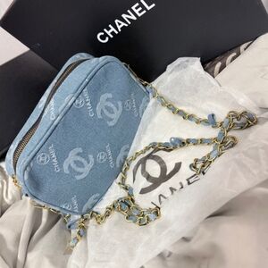 Chanel Light Blue Denim Crossbody Bag